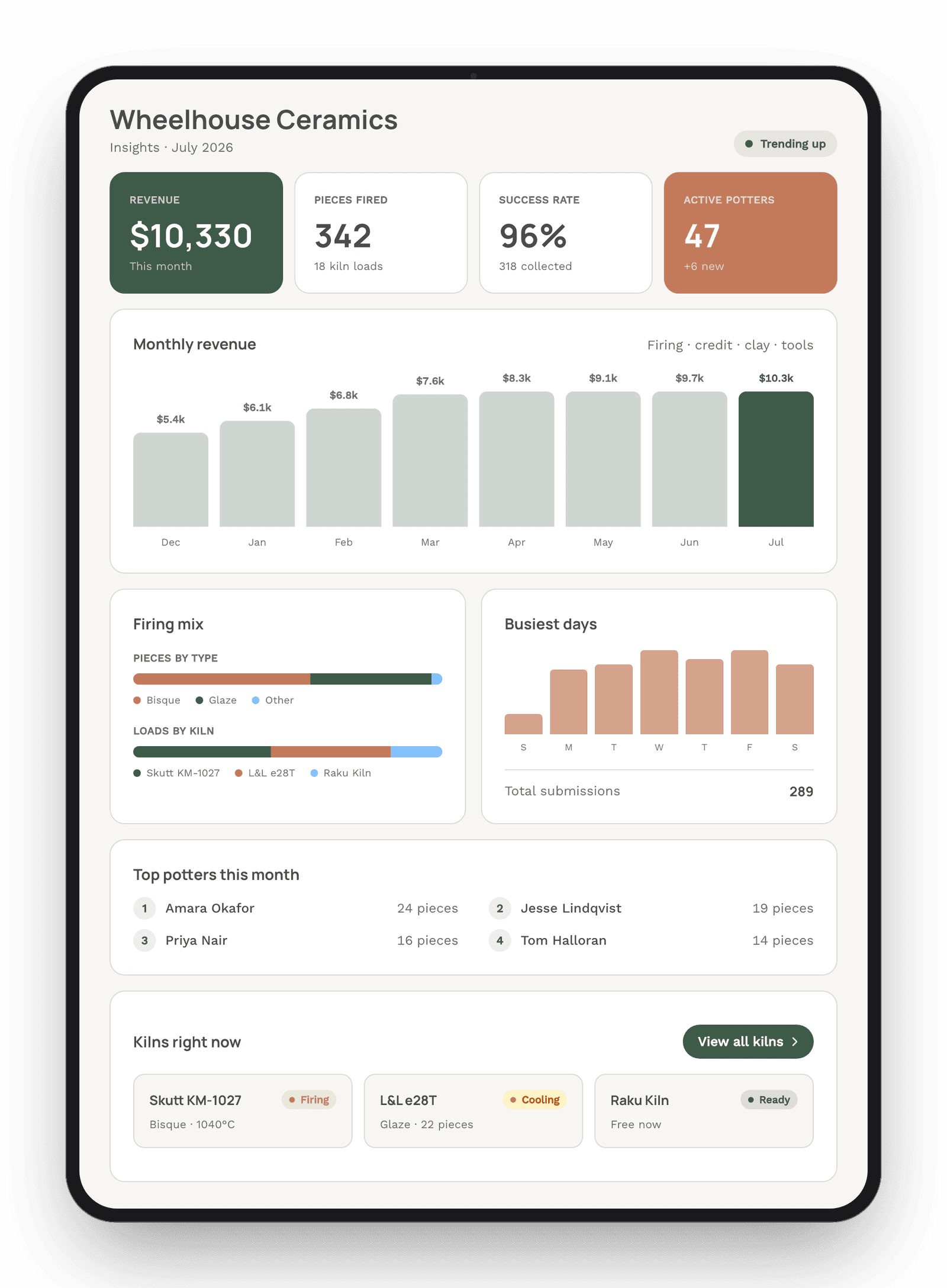 MudBuddy studio insights dashboard